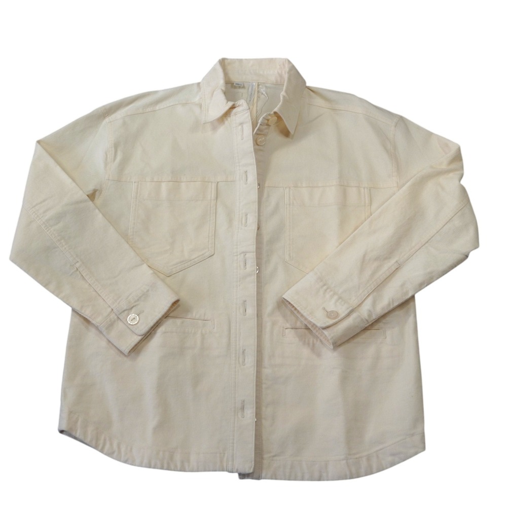 TravisMathew Women's Size S Friday Feeling Shacket Eggnog Corduroy Shirt Jacket
